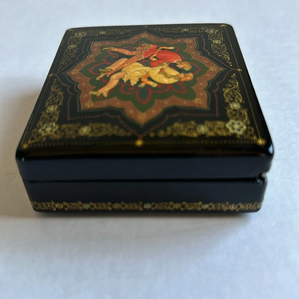Vintage Russian Hand Painted Trinket Box From 1980 Collection